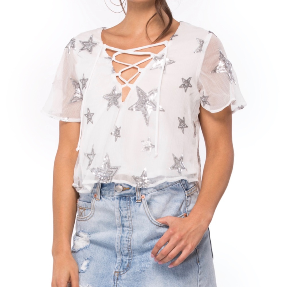Show Me Your Mumu Sequin Star Top